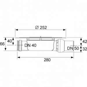 TECEdrainpoint S DN 50 ypač plokščias sifonas su Seal System universaliu flanšu