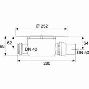 TECEdrainpoint S DN 50 standartinis sifonas su Seal System universaliu flanšu