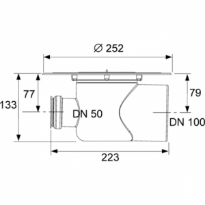 TECEdrainpoint S DN 100 sifonas su Seal System universaliu flanšu