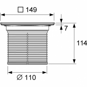 TECEdrainpoint S nerūdijančio plieno rėmelis, 150 mm, su dekoratyvinėmis grotelėmis