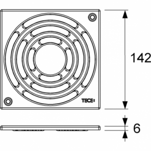 TECEdrainpoint S nerūdijančio plieno dekoratyvinės grotelės, 150 mm, prisukamos