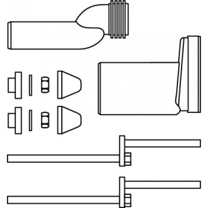 TECE ekscentrinis unitazų pajungimo komplektas, DN 90