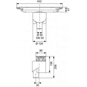 TECEdrainline vertikalus sifonas, DN 50