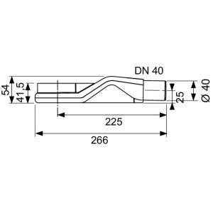 TECEdrainline ypač plokščias sifonas, DN 40 horizontalus