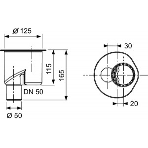 TECEdrainline vertikalus sifonas, DN 50