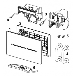 Atsarginės dalys: TECEsolid WC elektroninė vandens nuleidimo sistema, 6 V