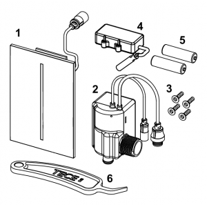 Atsarginės dalys: TECEfilo stiklinė pisuaro vandens nuleidimo plokštelė, 7.2 V