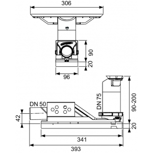 TECEdrainway horizontalus pastatomas sifonas, DN 50