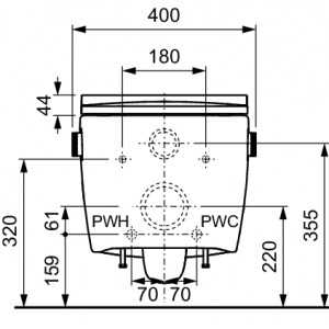 TECEneo komplektas, karštas ir šaltas vanduo