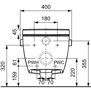 TECEone komplektas, karštas ir šaltas vanduo
