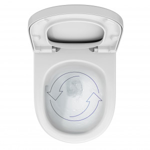 TECEloft komplektas, unitazo keramika su cikloniniu nuplovimu, dangtis