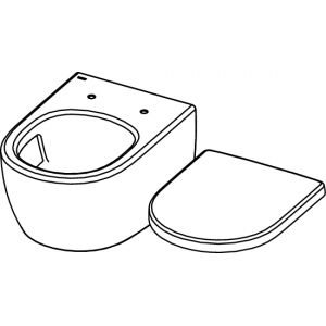 TECEloft komplektas, unitazo keramika su cikloniniu nuplovimu, dangtis