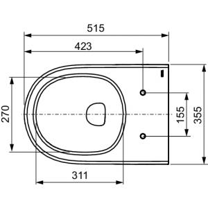 TECEloft komplektas, unitazo keramika su cikloniniu nuplovimu, dangtis