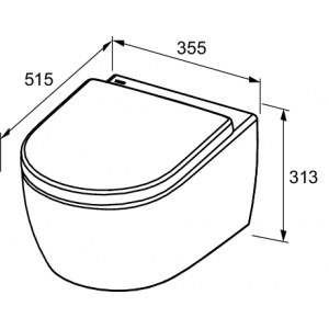 TECEloft komplektas, unitazo keramika su cikloniniu nuplovimu, dangtis