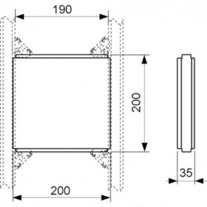 TECEprofil tvirtinimo plokštė, 200 mm x 200 mm