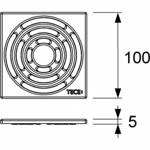 TECEdrainpoint S nerūdijančio plieno dekoratyvinės grotelės, 100 mm