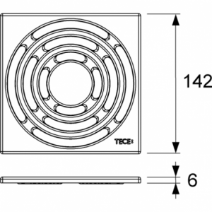 TECEdrainpoint S nerūdijančio plieno dekoratyvinės grotelės, 150 mm