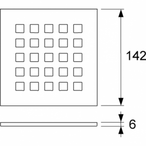 TECEdrainpoint S nerūdijančio plieno dekoratyvinės grotelės "quadratum", 150 mm